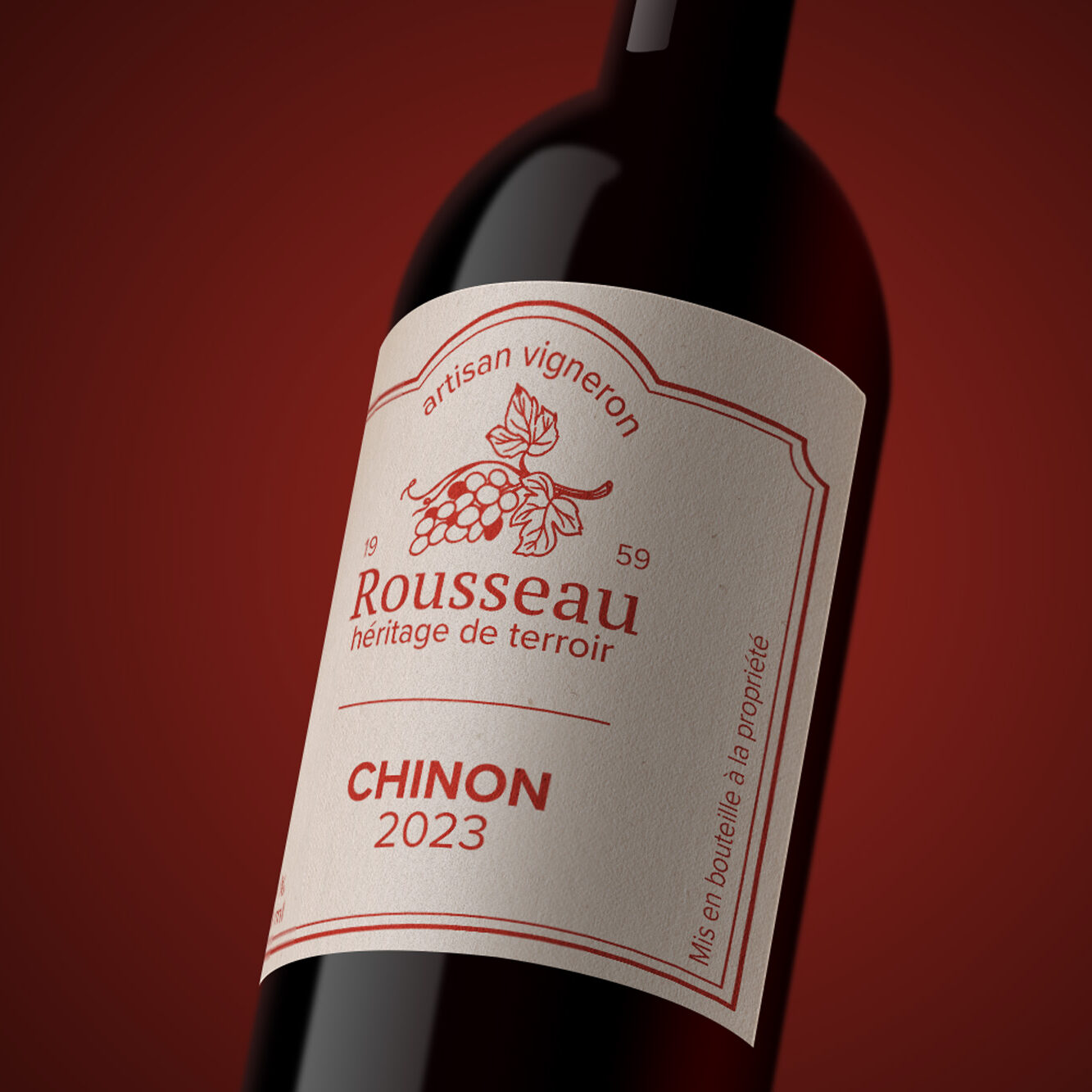 agence de communication Tours vigneron logo étiquettes packaging vin rouge