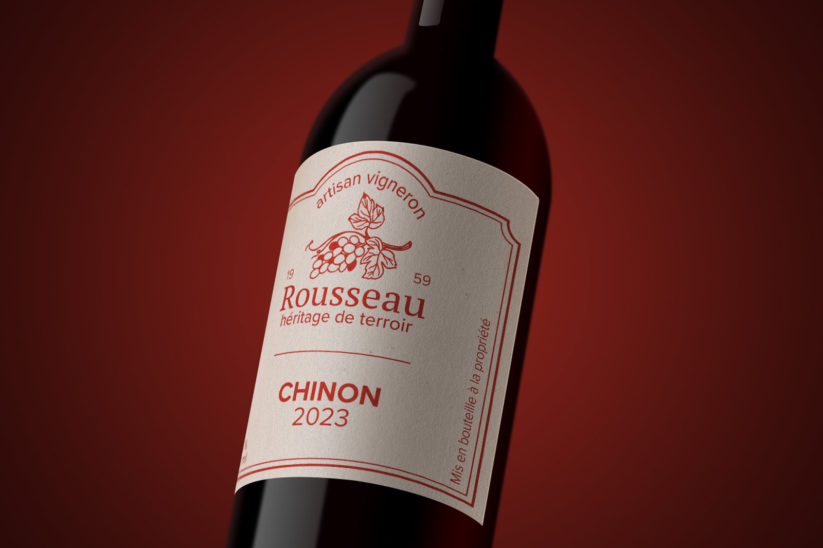agence de communication Tours vigneron logo étiquettes packaging vin rouge