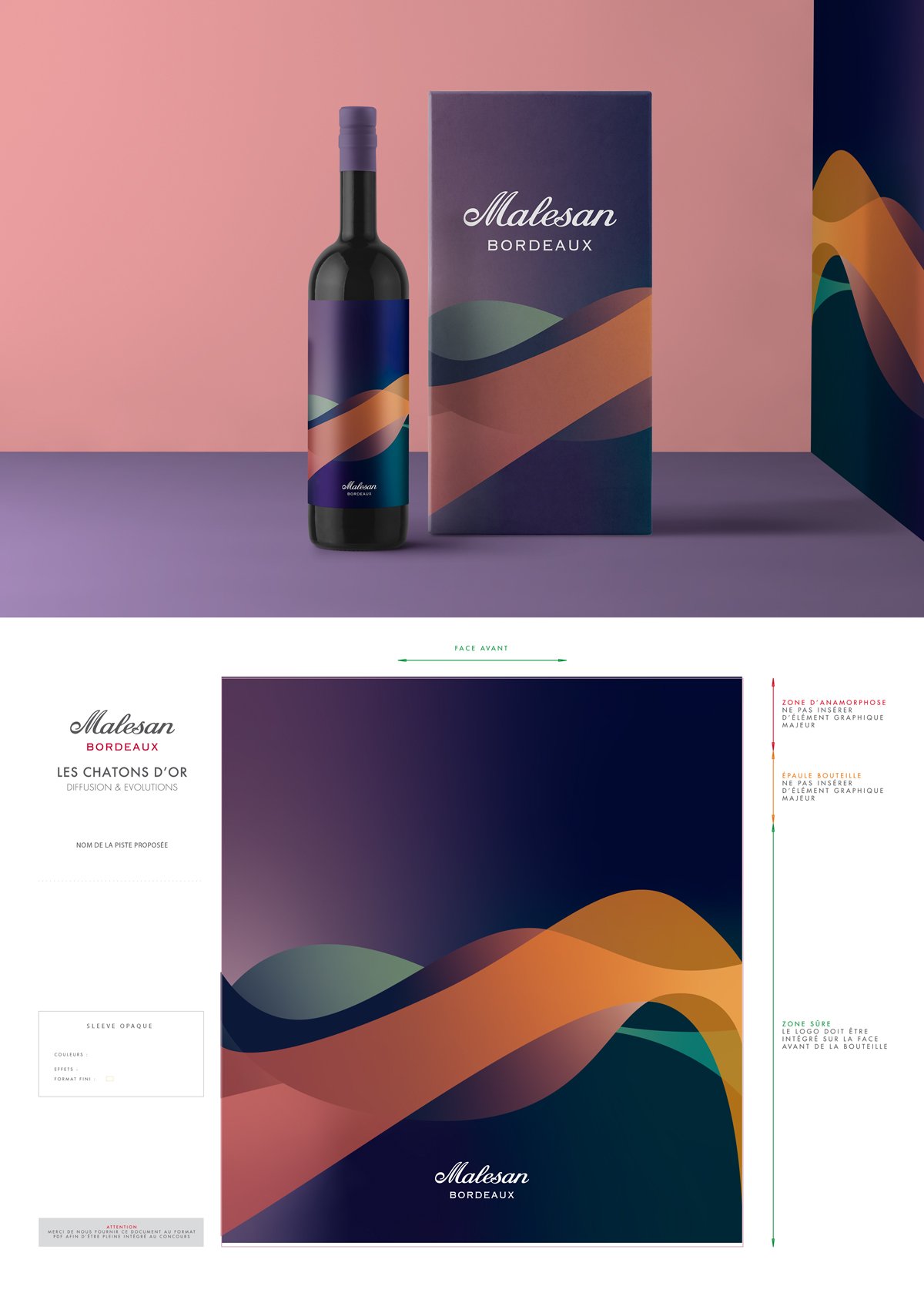 packaging vin design création agence de communication Tours Bordeaux Malesan