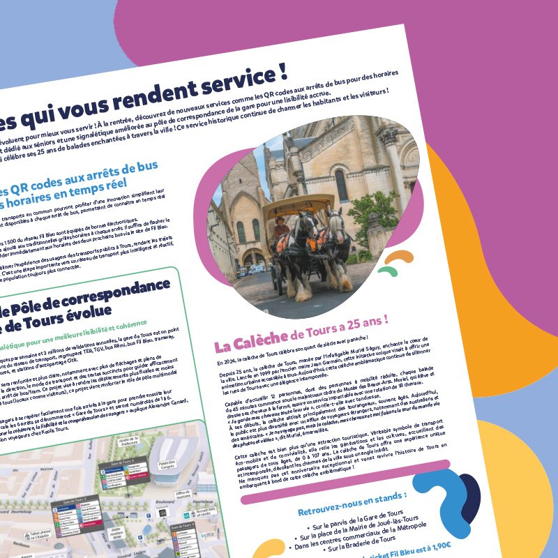 Fil Bleu magazine tours agence de communication print brochure illustrations