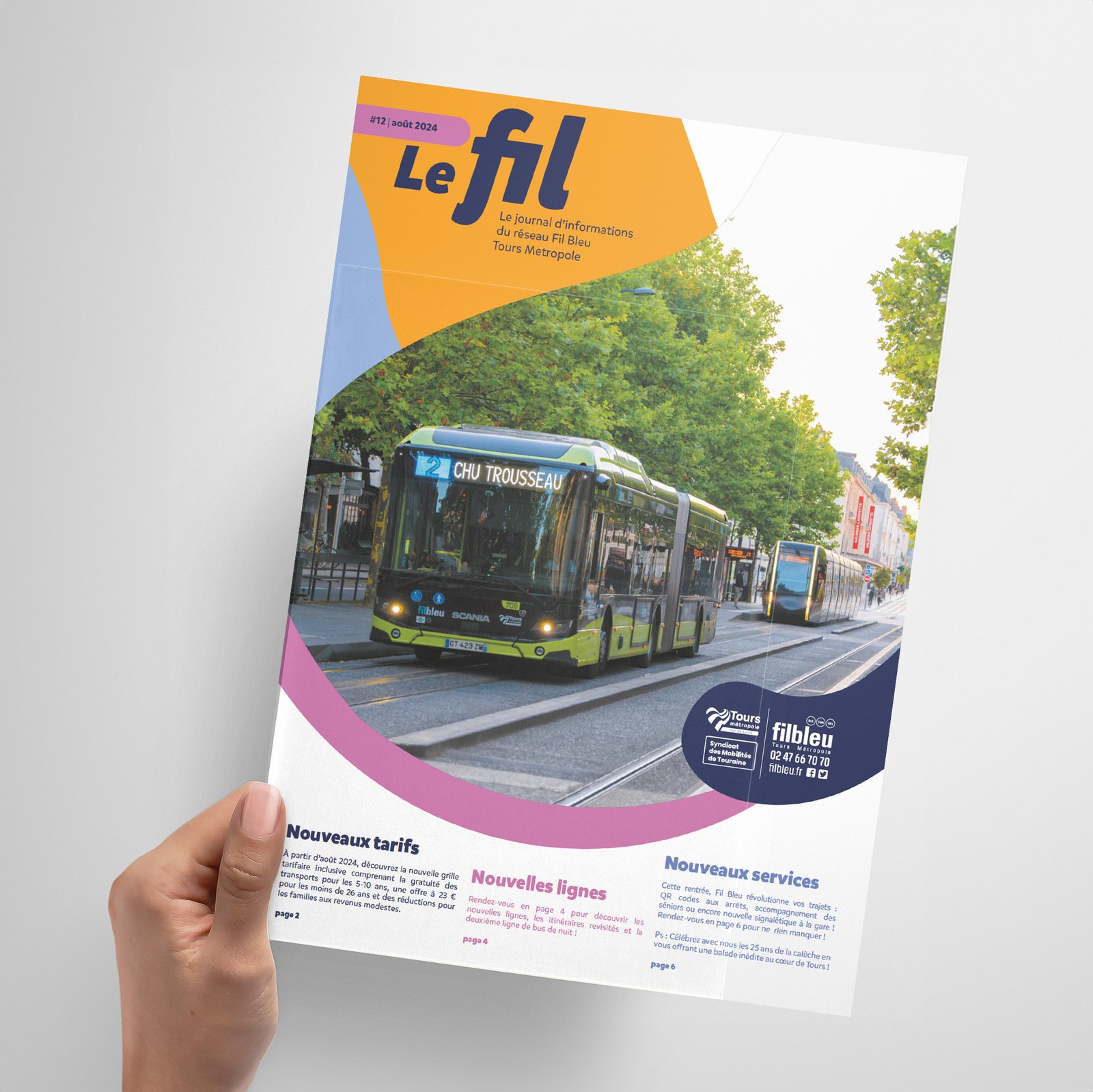 Fil Bleu magazine tours agence de communication print brochure