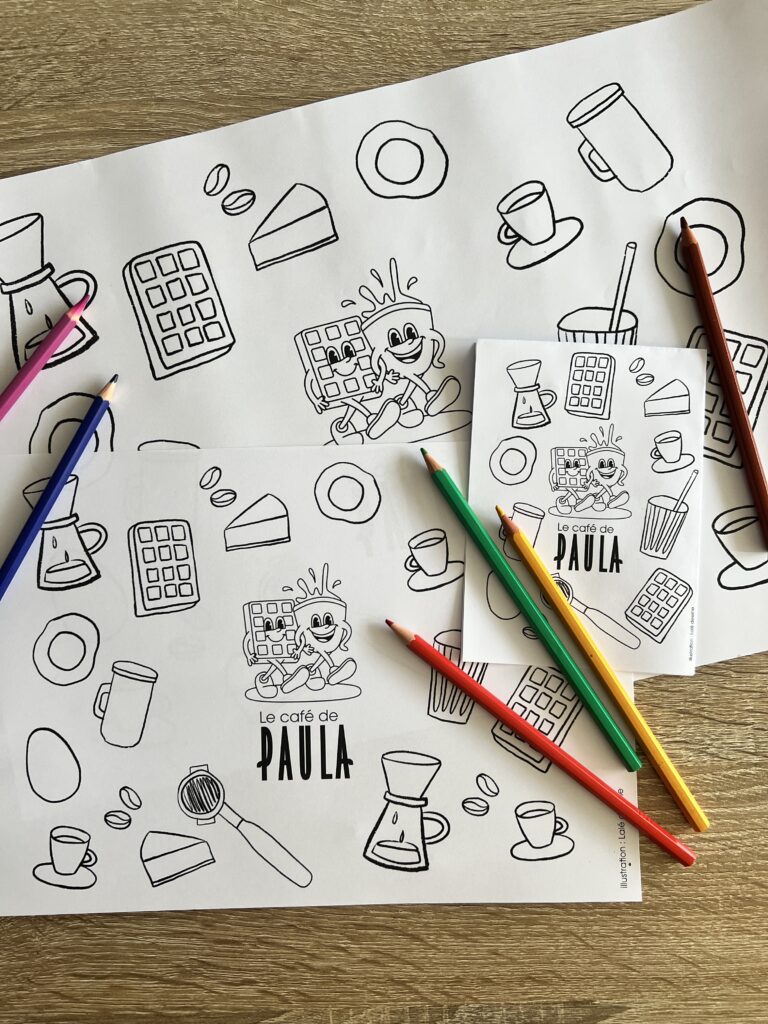 coloriage personnalisé set de table support