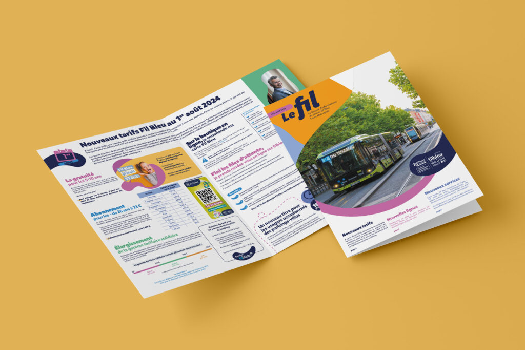 Fil Bleu Tours Le Fil brochure mise en page design graphisme graphiste agence de communication Touraine