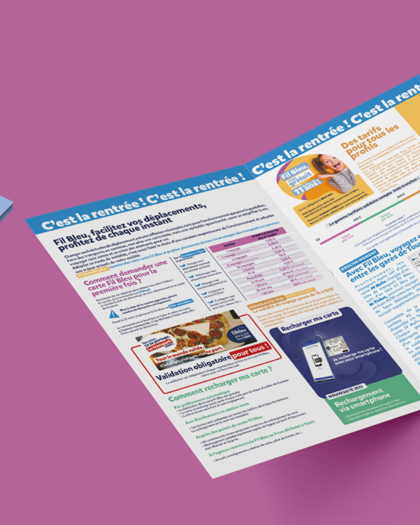 Fil Bleu Tours Le Fil brochure mise en page design graphisme graphiste agence de communication Touraine