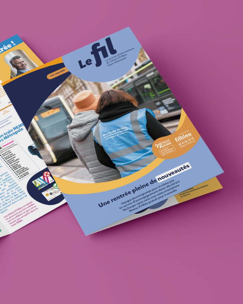 Fil Bleu Tours Le Fil brochure mise en page design graphisme graphiste agence de communication Touraine