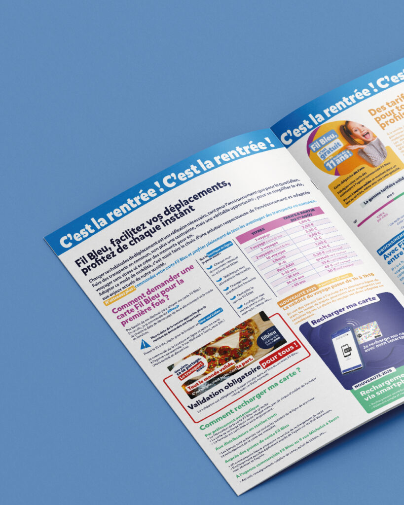 Fil Bleu Tours Le Fil brochure mise en page design graphisme graphiste agence de communication Touraine
