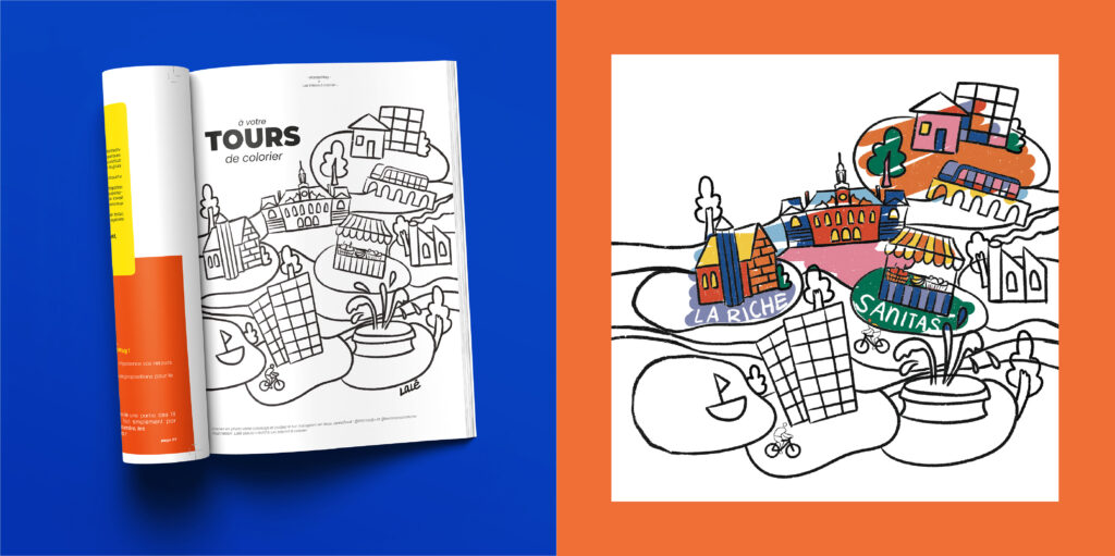 graphiste magazine mise en page brochure print catalogue agence de communication wantedmag Tours illustration coloriage