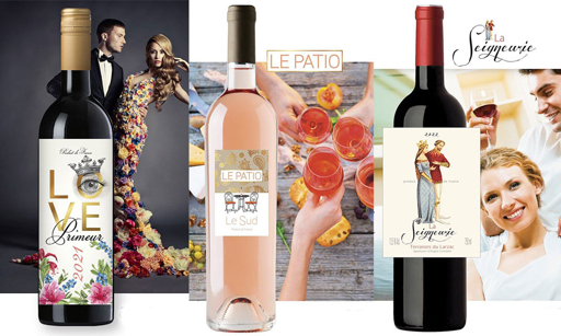 Tendances, graphisme, domaines viticoles, vignerons, étiquettes, vin, couleurs, naturelles, texture, papier, éco-responsable, rayon, salon, bouteille, coffret, catalogue, site web, illustration, création graphique, packaging, graphiste, agence de communication, Tours.