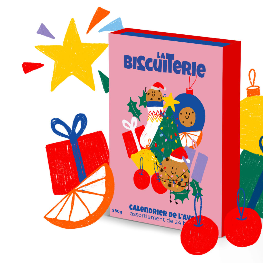 calendrier de l'avent design illustration Tours Touraine graphiste dessin Noël agence de communication
