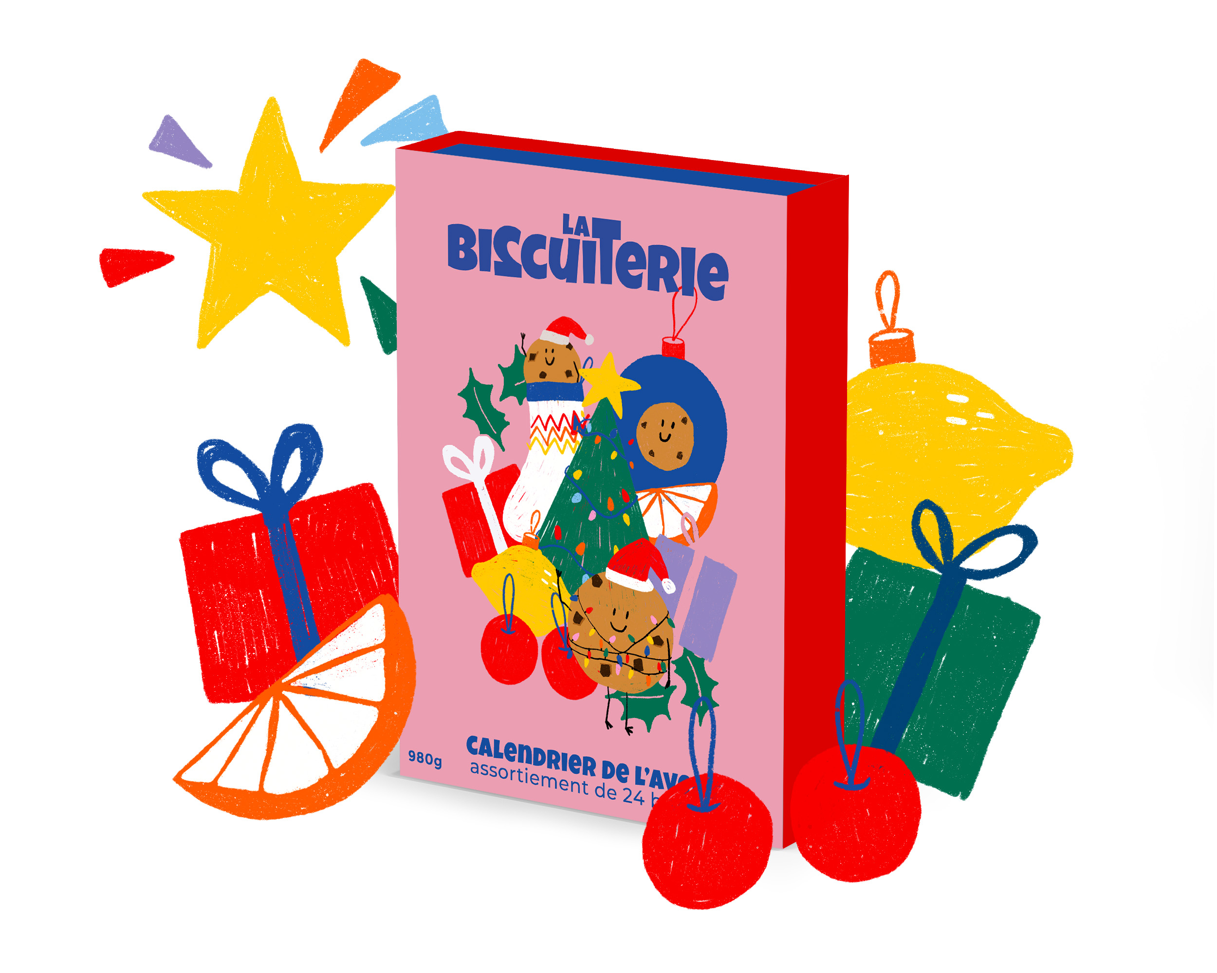 calendrier de l'avent design illustration Tours Touraine graphiste dessin Noël agence de communication