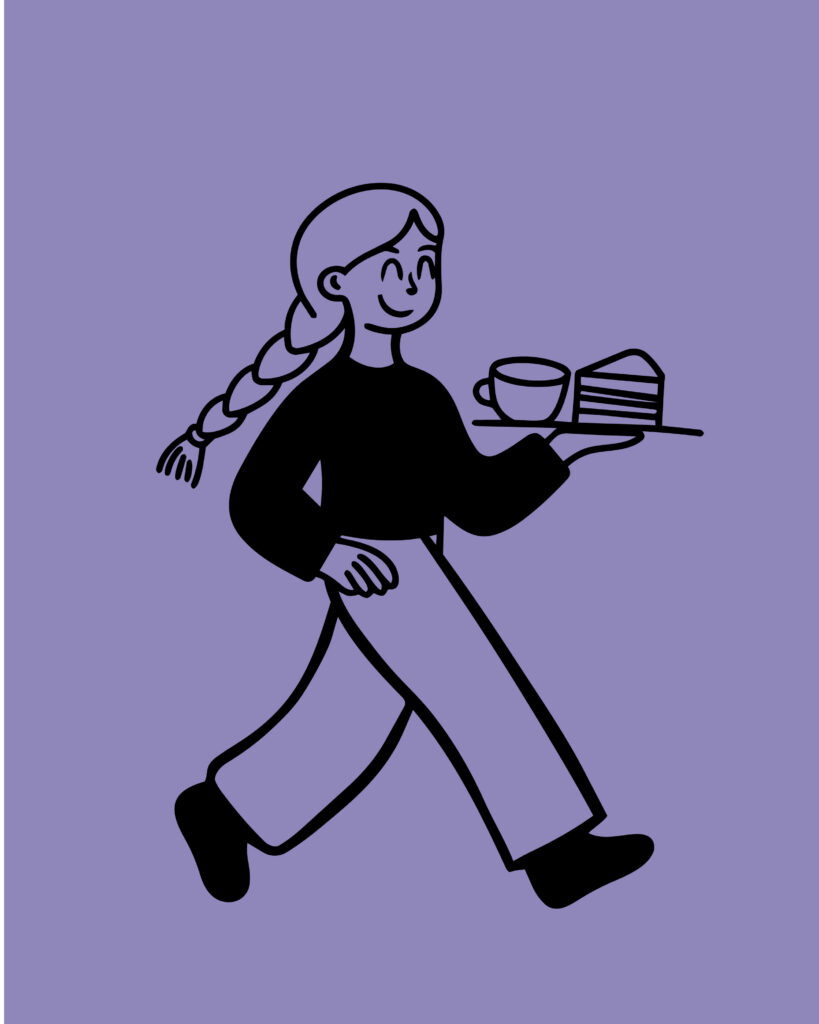 graphiste Tours Touraine agence de communication illustration Paula coffee shop dessin mascotte