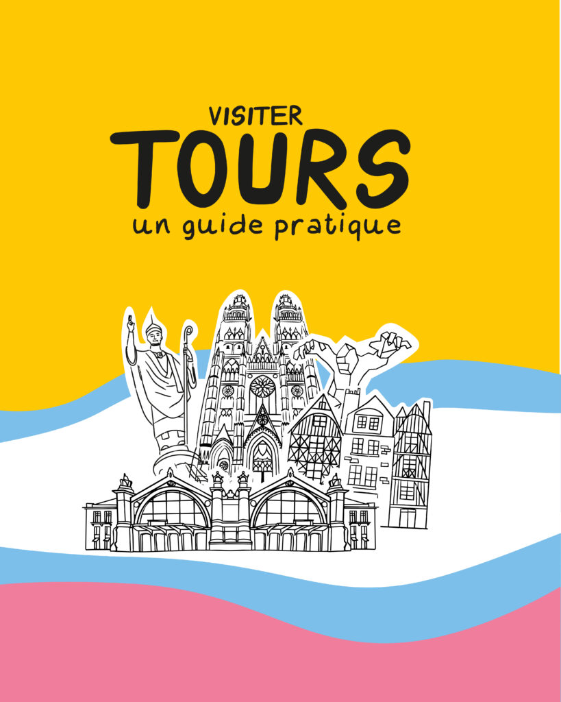 carte Tours ville de Tours graphiste agence de communication support impression imprimé flyer brochure commune mairie illustration cathédrale basilique