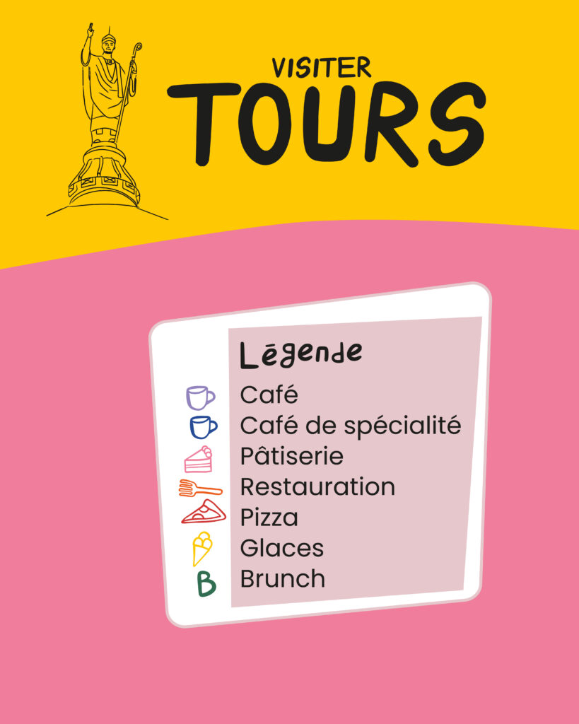 carte Tours ville de Tours graphiste agence de communication support impression imprimé flyer brochure commune mairie illustration cathédrale basilique plan gare tram