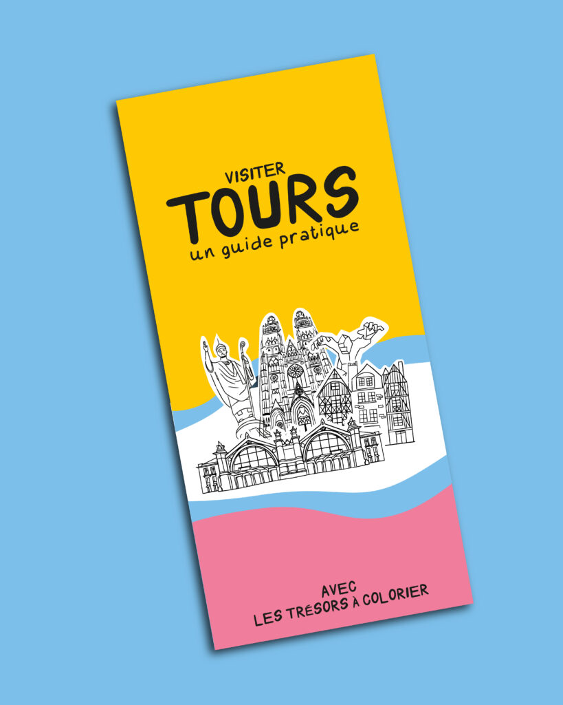 carte Tours ville de Tours graphiste agence de communication support impression imprimé flyer brochure commune mairie illustration cathédrale basilique plan gare tram