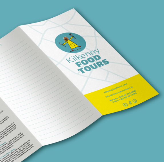 logo food tour map illustration mise en page graphiste Tours Kilkenny Galway