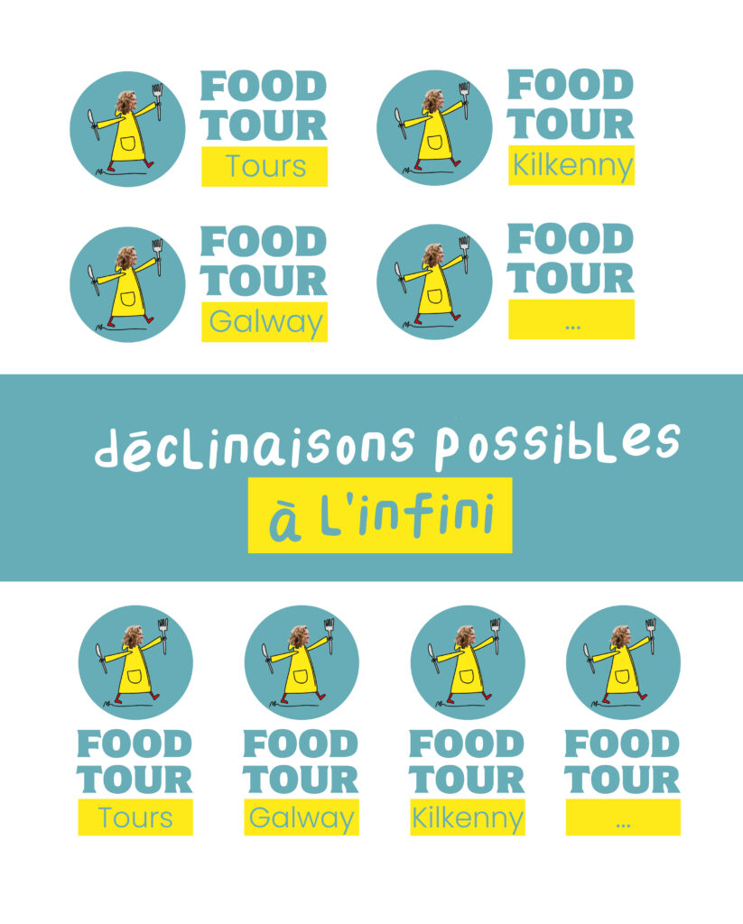 logo food tour map illustration mise en page graphiste Tours Kilkenny Galway