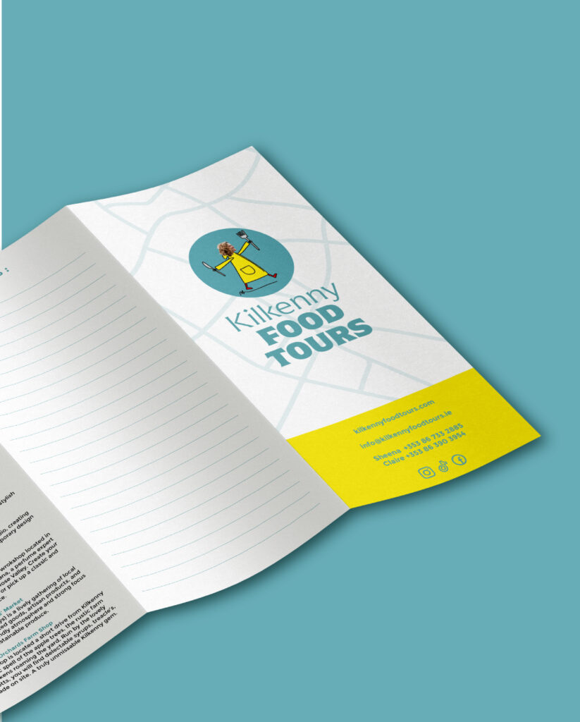 logo food tour map illustration mise en page graphiste Tours Kilkenny Galway