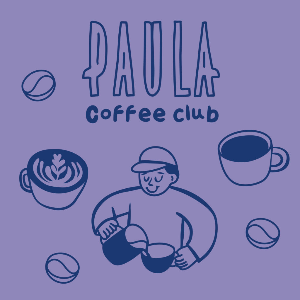 graphiste Tours Touraine agence de communication illustration Paula coffee shop dessin mascotte