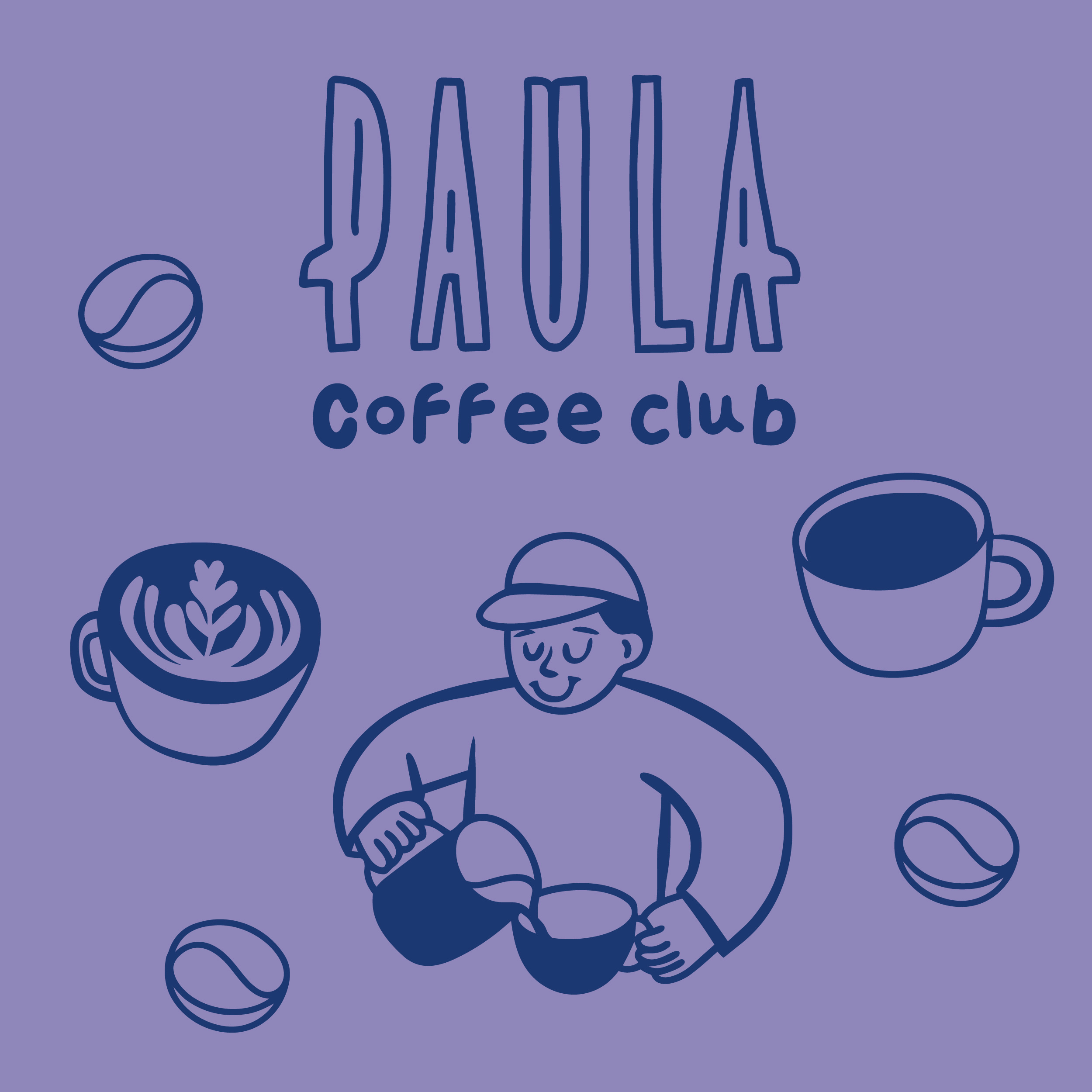 graphiste Tours Touraine agence de communication illustration Paula coffee shop dessin mascotte