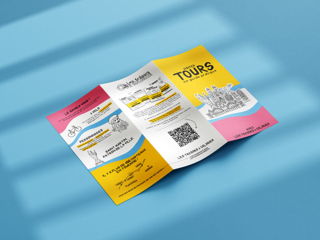 carte Tours ville de Tours graphiste agence de communication support impression imprimé flyer brochure commune mairie