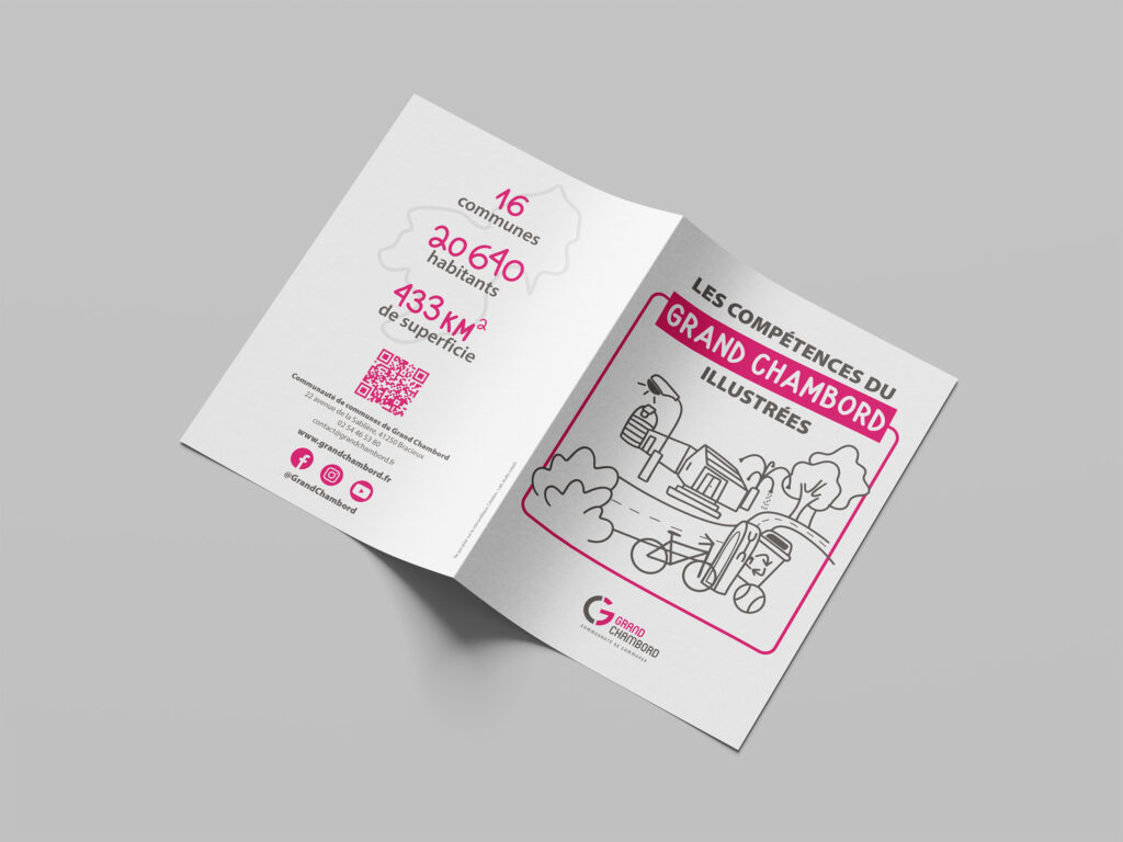 communauté de communes Grand Chambord Touraine Tours mairie graphiste illustratrice agence de communication carte flyer impression support de communication carte région