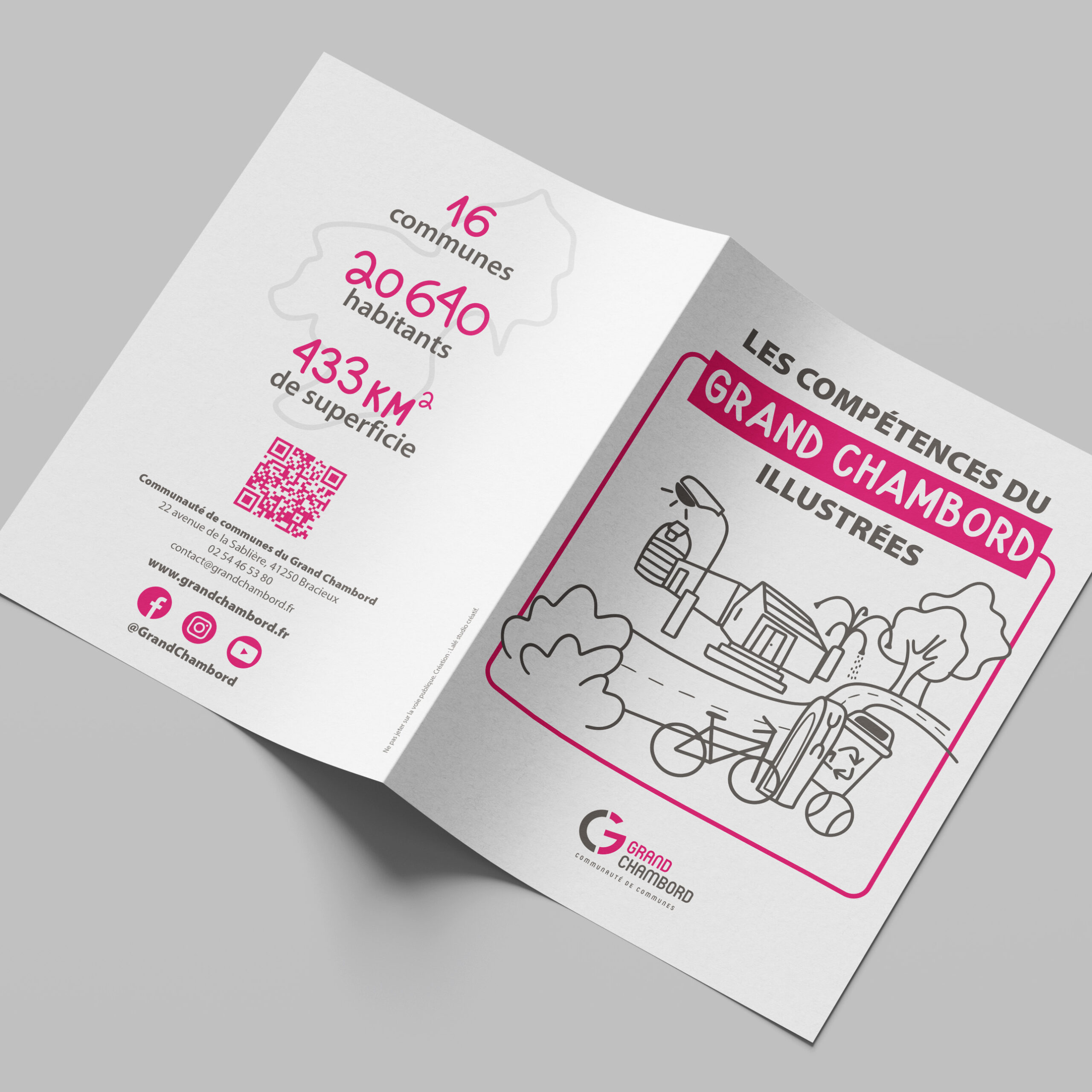 communauté de communes Grand Chambord Touraine Tours mairie graphiste illustratrice agence de communication carte flyer impression support de communication carte région